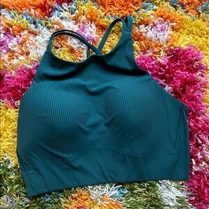 Lululemon Teal Ribbed Like a Cloud Sports Bra